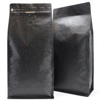 Black 1kg Side Gusset Bags with Valve and Tin Tie