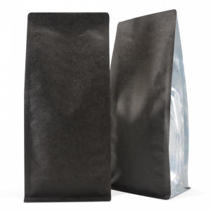 Black 250 Side Gusset Bags with Valve and Tin Tie