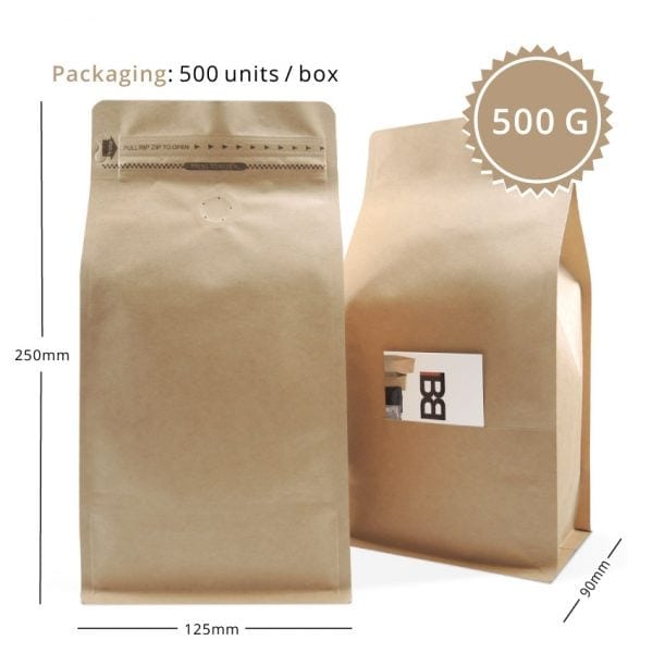 500g Box Bottom Bags with Slit - Image 2