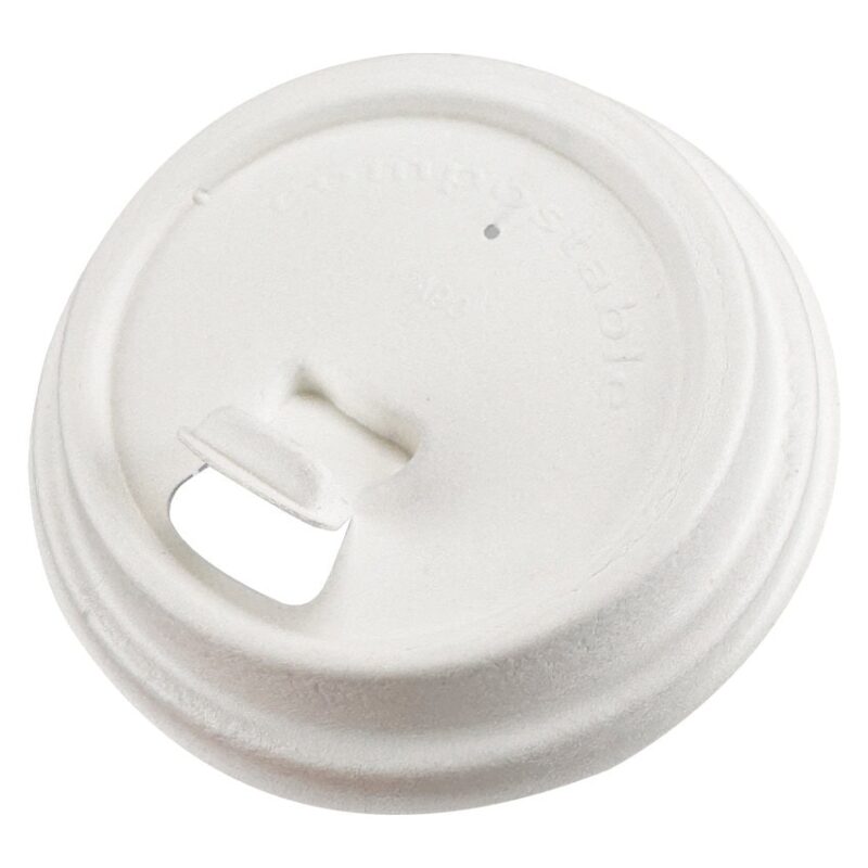 12oz. Bagasse Pulp Flip Lids