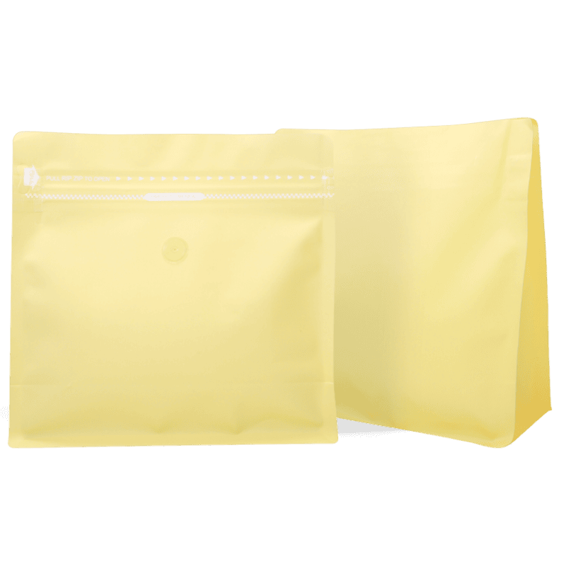 250g Wide Box Bottom Bag — Butter Yellow PCR Soft Touch